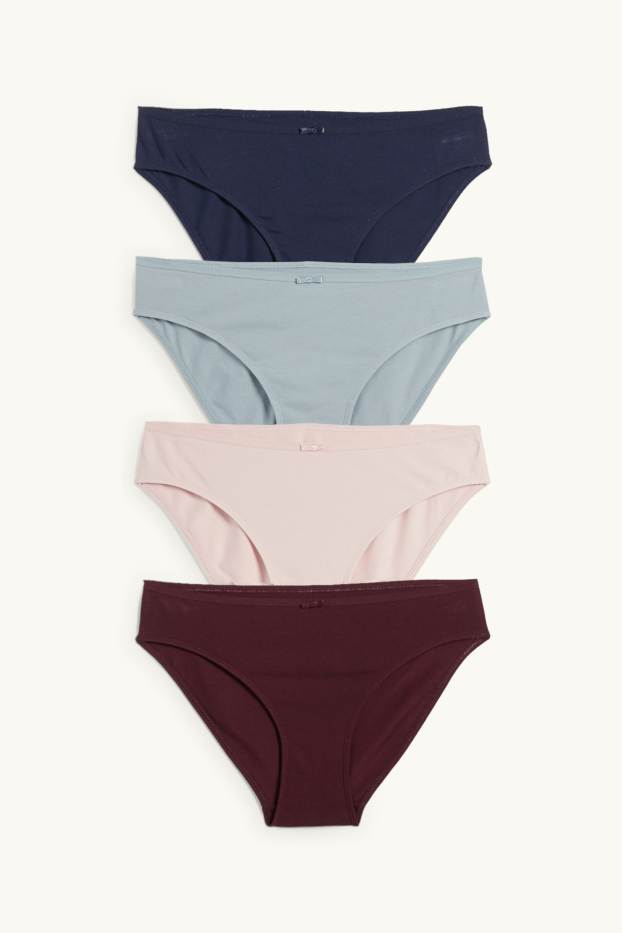 Dames - Set van 4 - slip - donkerrood