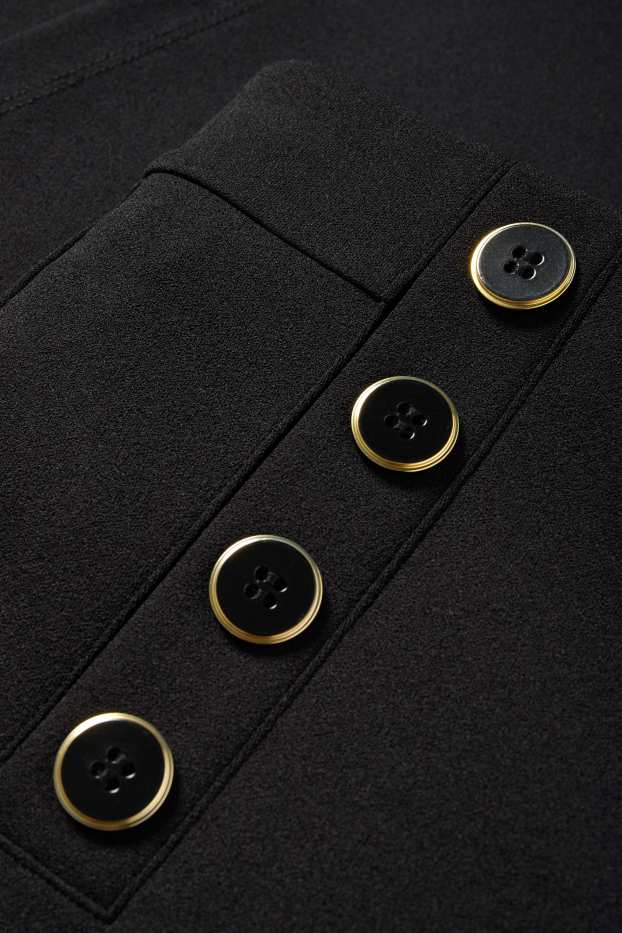 Damen - Jersey-Hose - Mid Waist - Wide Leg - schwarz