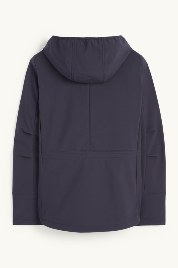 Damen - Softshelljacke mit Kapuze - wasserabweisend - 4 Way Stretch - dunkelblau