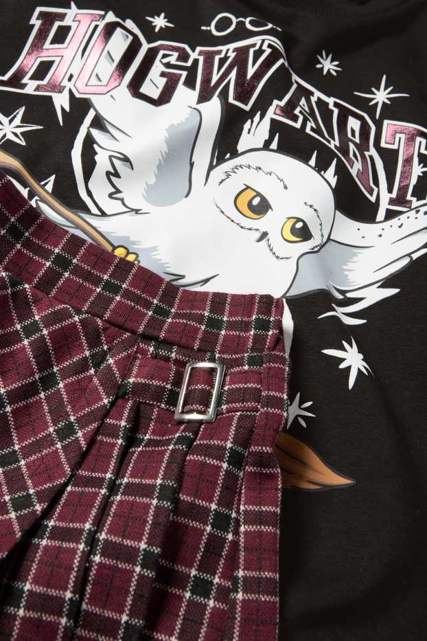 Děti - dívky - Harry Potter - souprava - mikina a sukně skort - 2dílná - černá