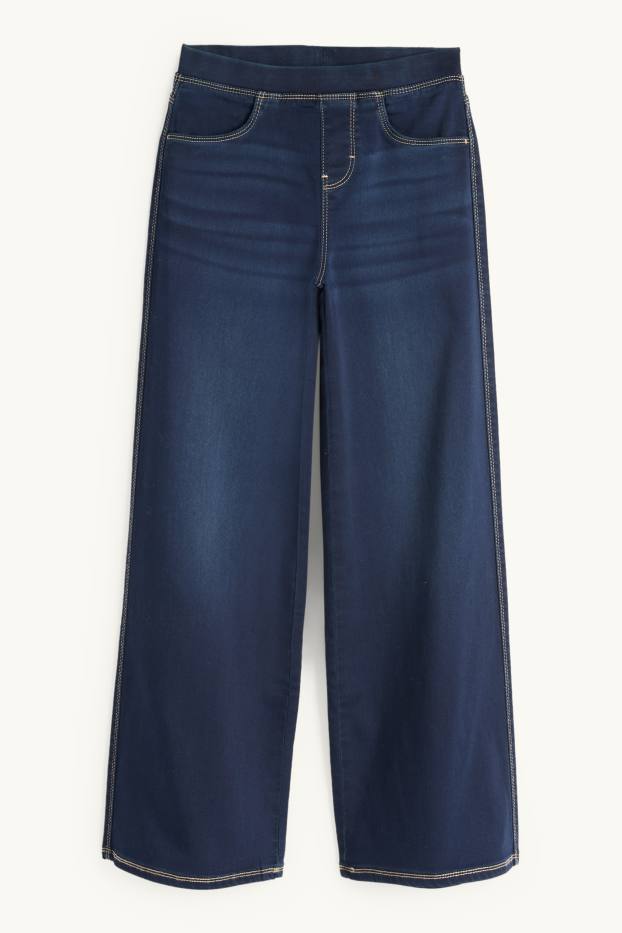 Bambine - Jeggings a gamba larga - jeans blu scuro