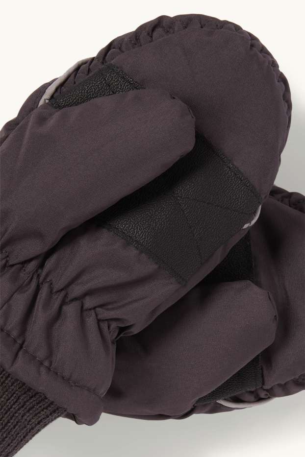 Baby Buben - Baby-Fäustlinge - gefüttert - dunkelgrau