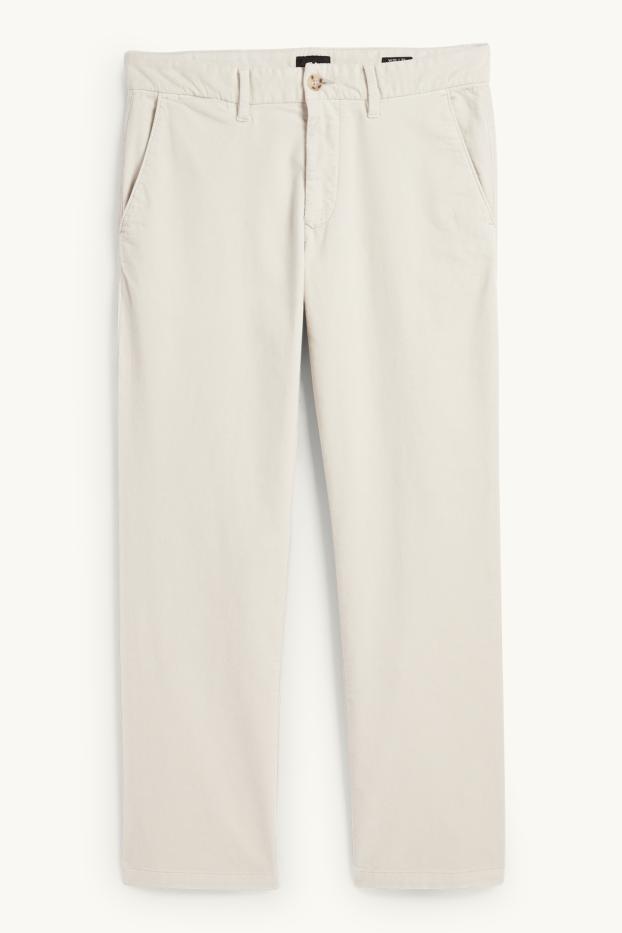 Uomo - Pantaloni chino - regular fit - tramati - beige chiaro