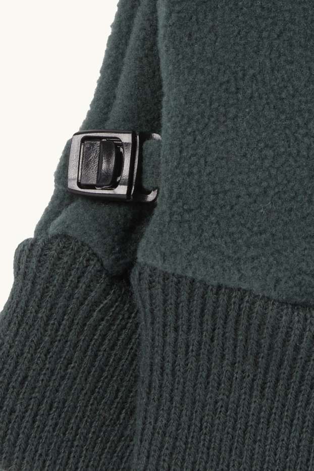 Enfants garçons - Gants en polaire - vert foncé