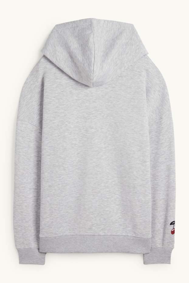 Kobiety - Bluza z kapturem - oversize - jasnoszary-melanż