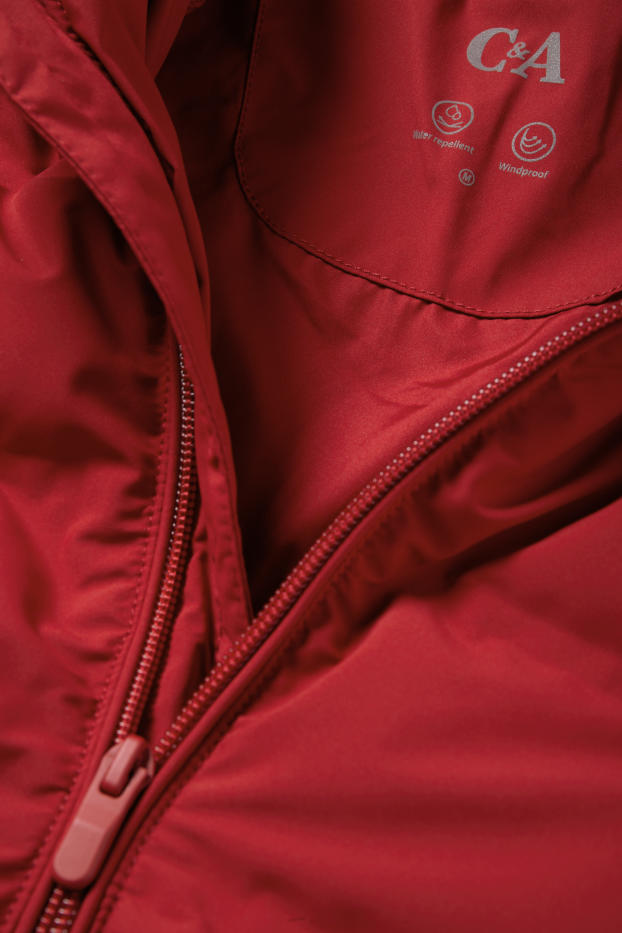 Heren - Gewatteerde jas - waterafstotend - rood