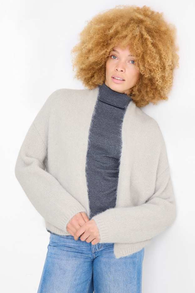 Dona - Jaqueta de punt - gris clar