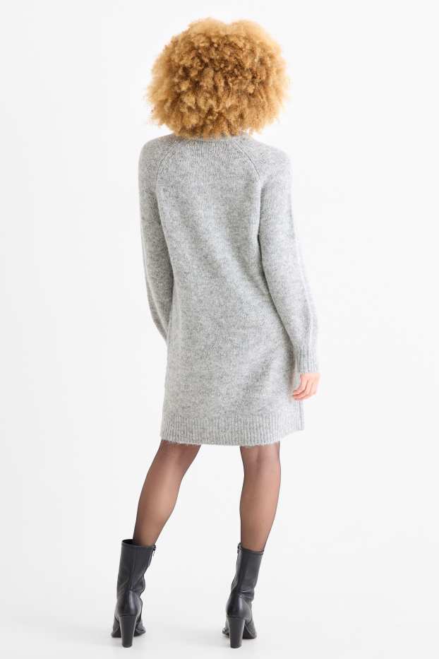 Femmes - Robe en maille - straight fit - gris clair