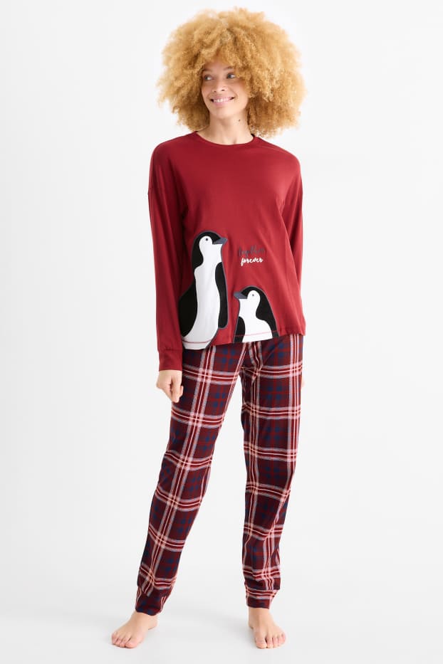 Donna - Pigiama - rosso scuro