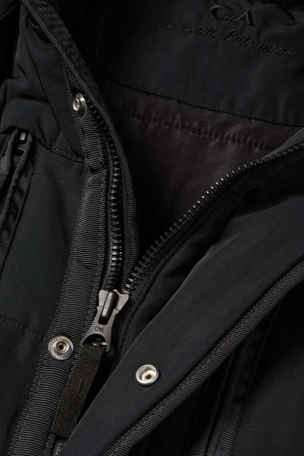 Herren - Steppjacke mit Kapuze - schwarz