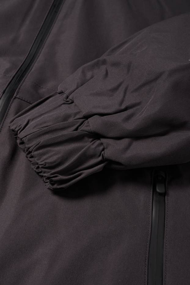 Donna - Cappotto impermeabile con cappuccio - foderato - impermeabile - blu scuro