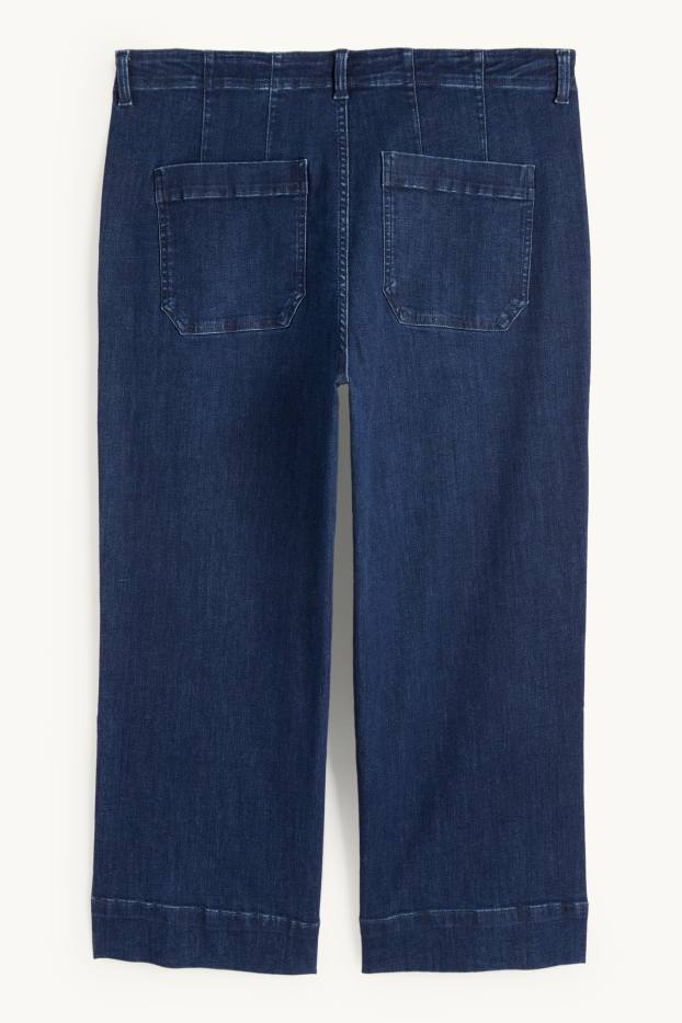 Femmes - Wide leg jean - high waist - jean bleu foncé