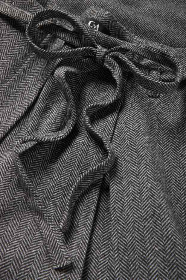 Femei - Pantaloni de stofă - talie înaltă - wide leg - cu model - gri