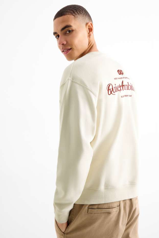 Bărbați - Bluză de molton - crem