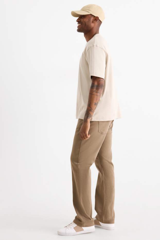 Hommes - Pantalon chaud - regular fit - beige