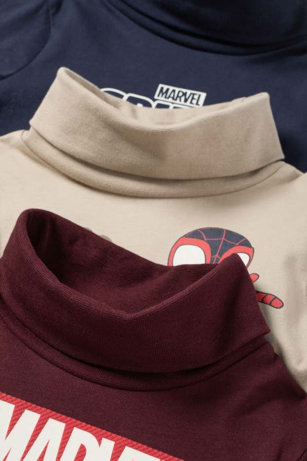 Kinder Jungen - Multipack 3er - Spidey - Rollkragenshirt - bordeaux