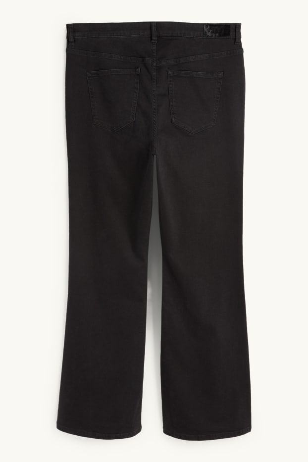 Donna - Jeans svasati - vita alta - nero