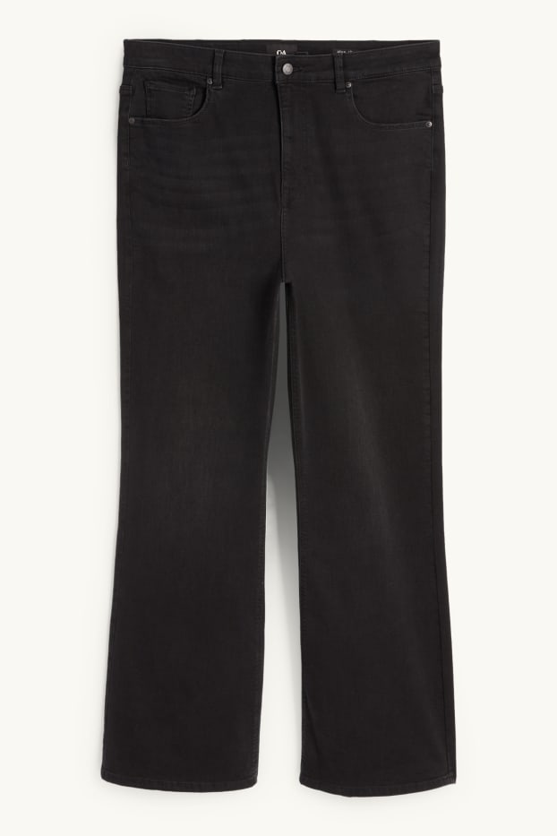 Donna - Jeans svasati - vita alta - nero