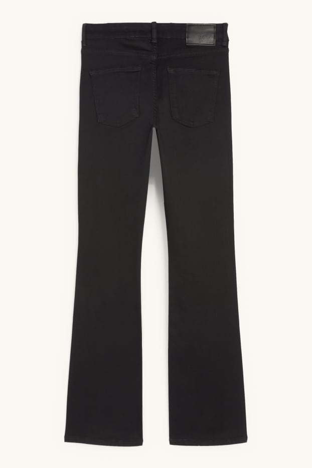 Damen - Bootcut Jeans - Mid Waist - schwarz
