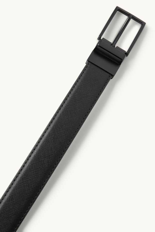 Hommes - Ceinture - matière synthétique - finition texturée - noir