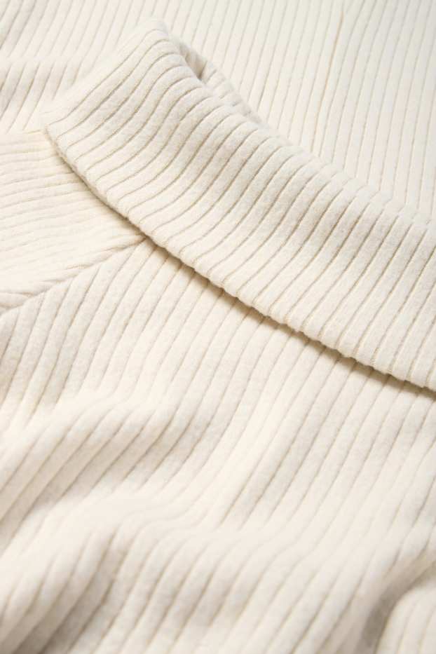 Women - Knitted bodycon dress - ribbed - cremewhite