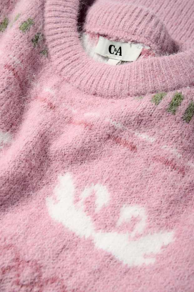 Women - Jumper - patterned - rose