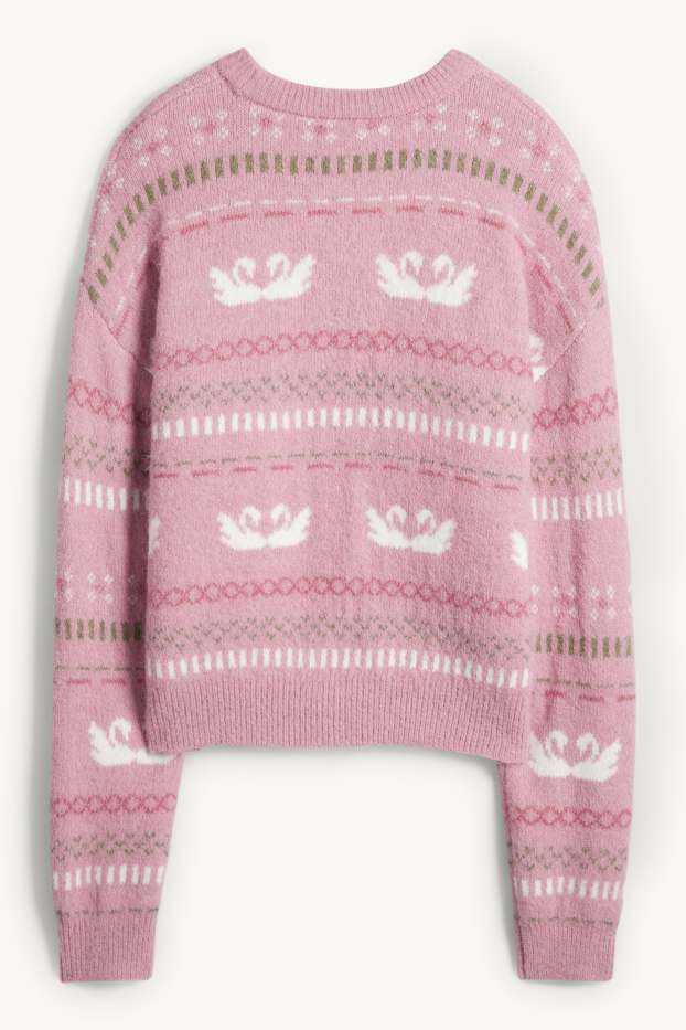 Women - Jumper - patterned - rose