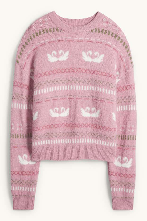 Women - Jumper - patterned - rose