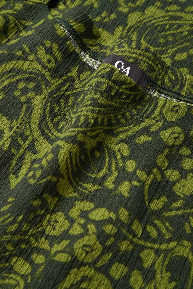 Dámské - Tričko s dlouhým rukávem - regular fit - se vzorem - zelená