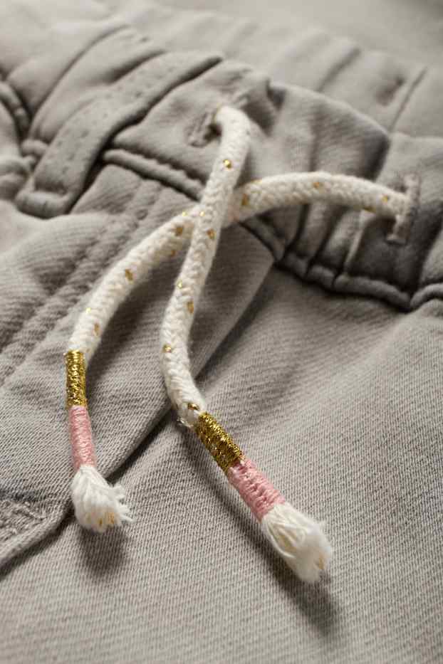 Copii - Fete - Stea - skinny jeans - jeans termoizolanți - denim-gri deschis