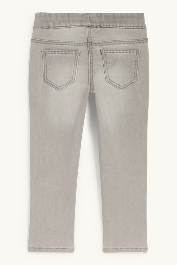 Copii - Fete - Stea - skinny jeans - jeans termoizolanți - denim-gri deschis