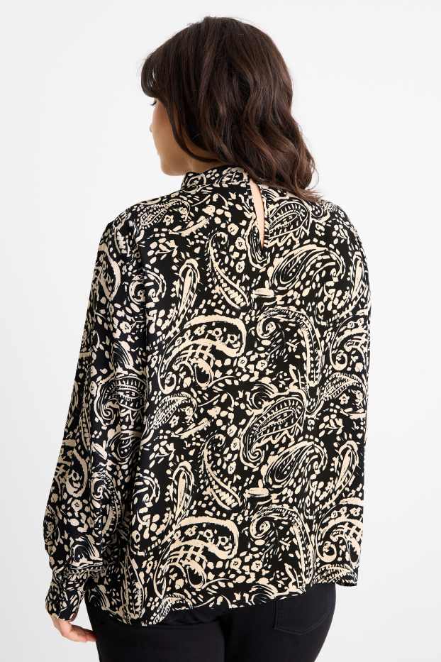 Femmes - Chemisier - à motif - noir / beige