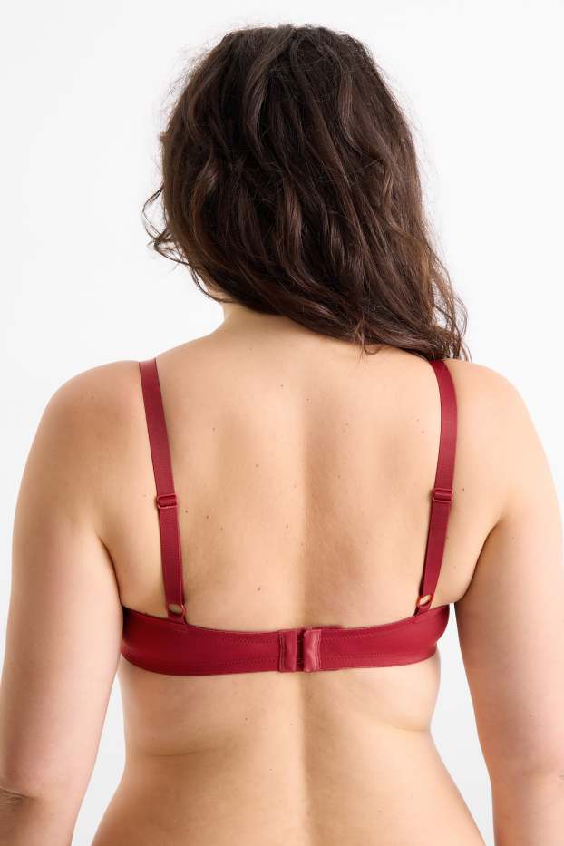 Femmes - Lot de 2 - soutiens-gorge sans armatures - ampliformes - noir / rouge