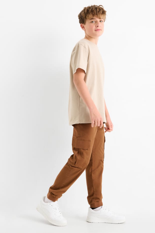 Enfants garçons - Pantalon cargo chaud - marron