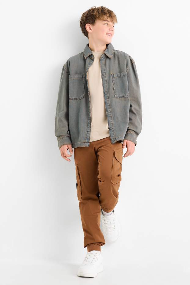 Enfants garçons - Pantalon cargo chaud - marron