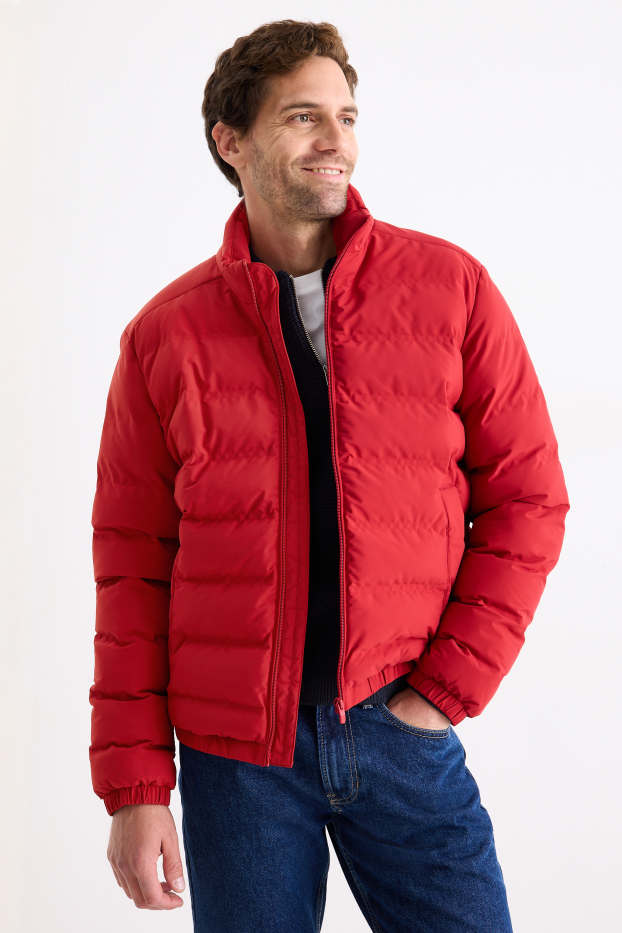 Heren - Gewatteerde jas - waterafstotend - rood