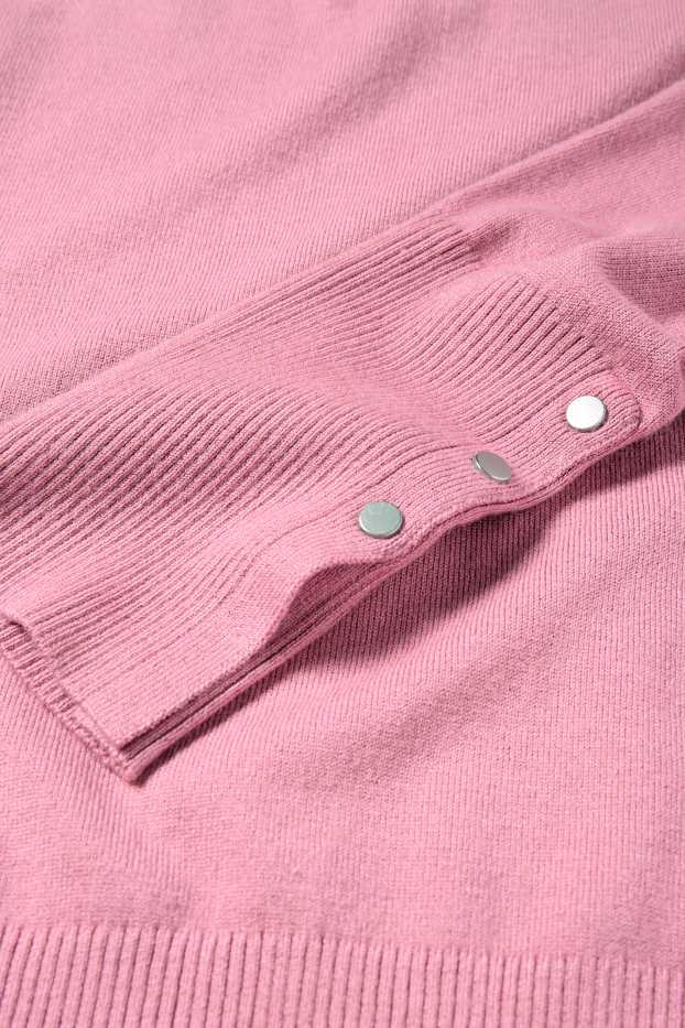 Femei - Pulover din tricot fin - roz