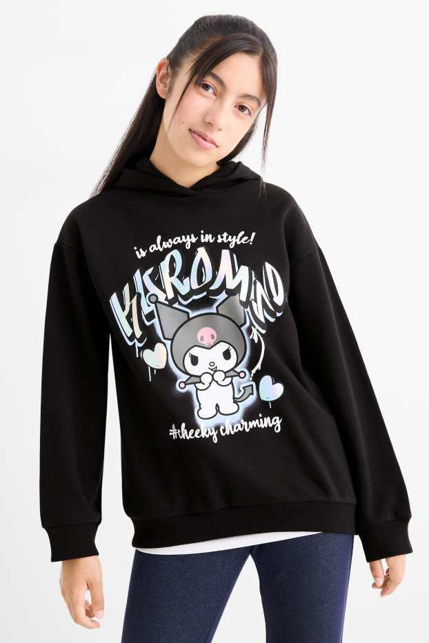 Kinderen: meisjes - Kuromi - hoodie - zwart