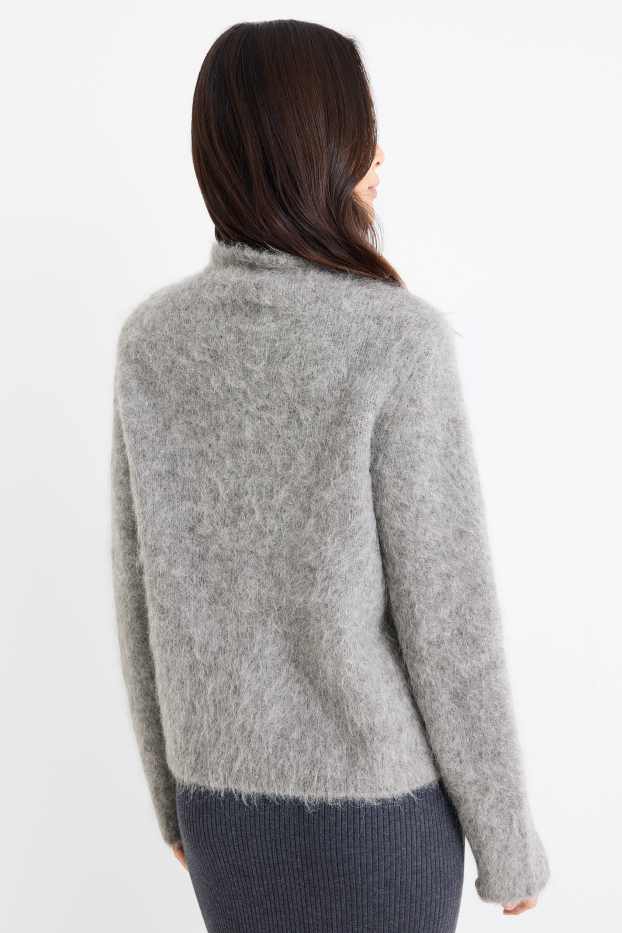 Femei - Pulover - amestec de lână alpaca - gri