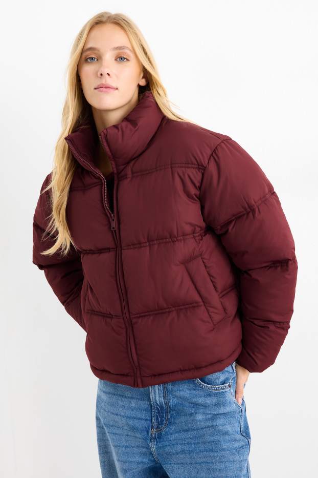 Women - Quilted jacket - bordeaux