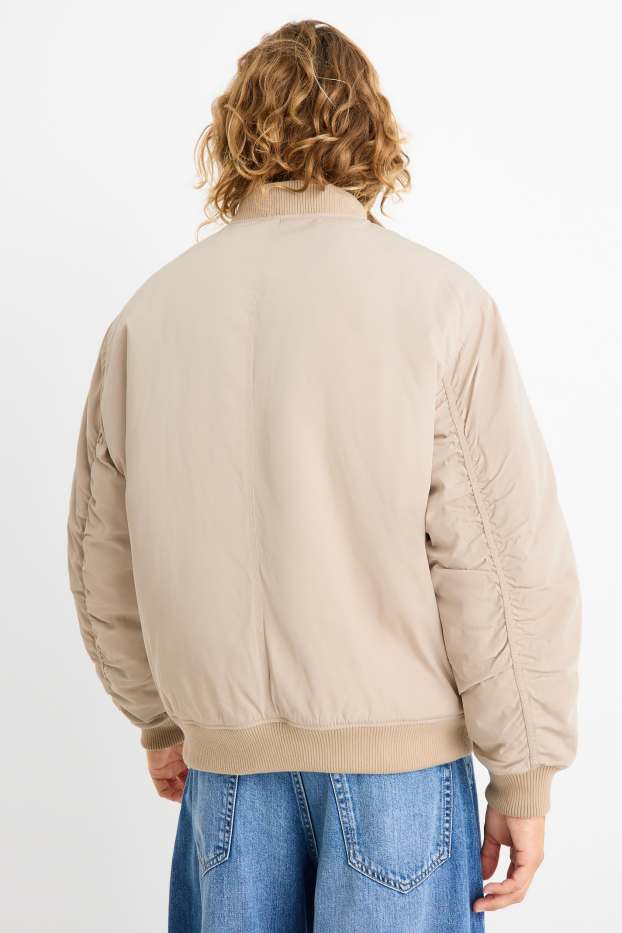 Uomo - Giacca bomber - foderata - beige