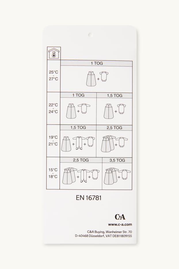 Baby Boys - Bear and hedgehog - baby sleeping bag - 18-36 months - light beige