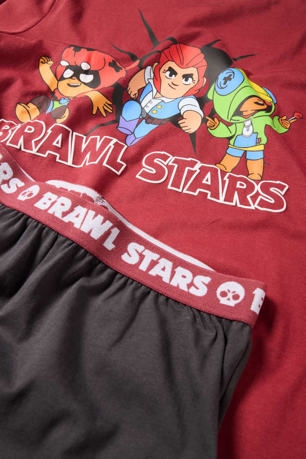 Kinder Buben - Brawl Stars - Pyjama - 2 teilig - rot / grau