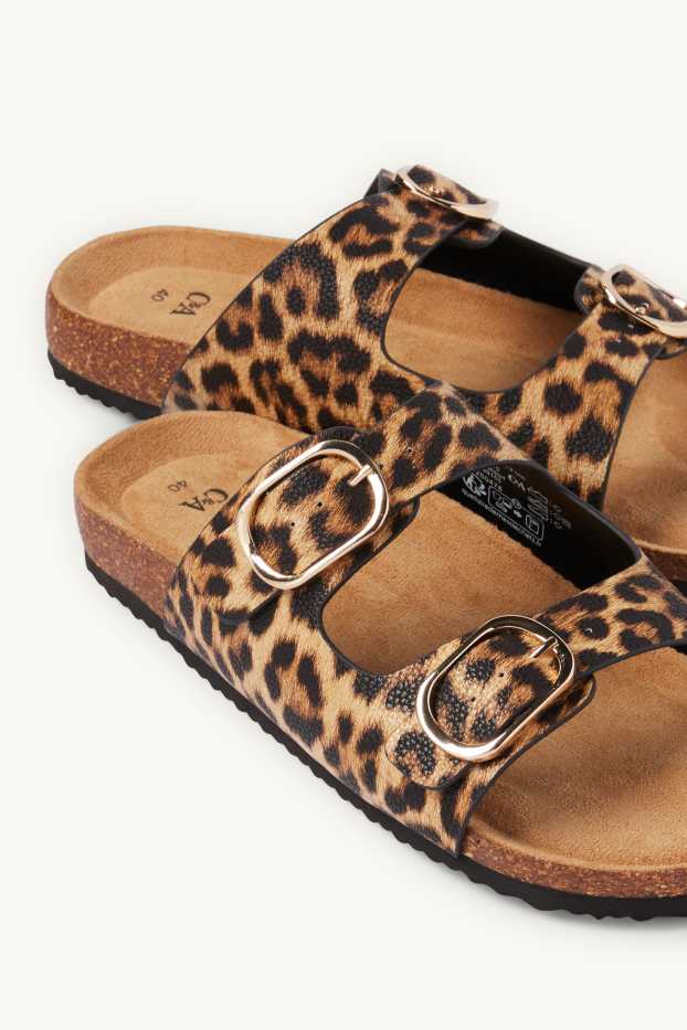 Femei - Sandale - imitație de piele - imprimeu de leopard - negru / nej