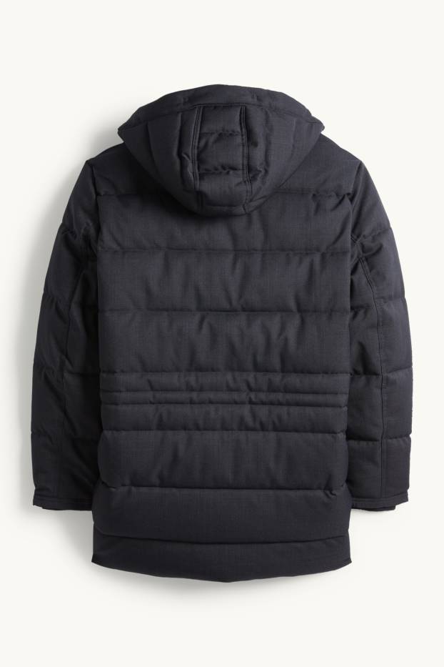 Home - Parca embuatada amb caputxa - repel·lent a l’aigua - blau fosc