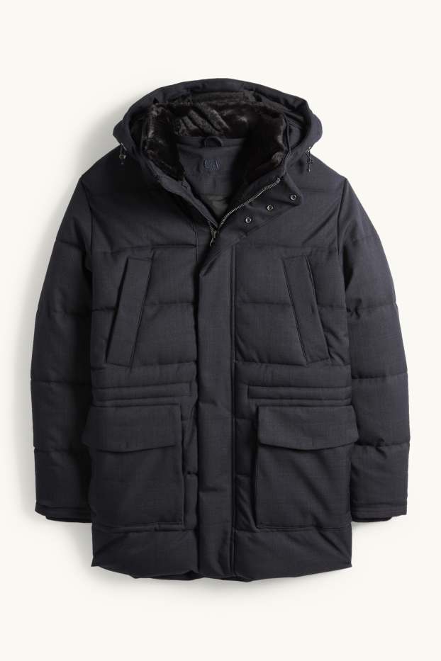 Home - Parca embuatada amb caputxa - repel·lent a l’aigua - blau fosc