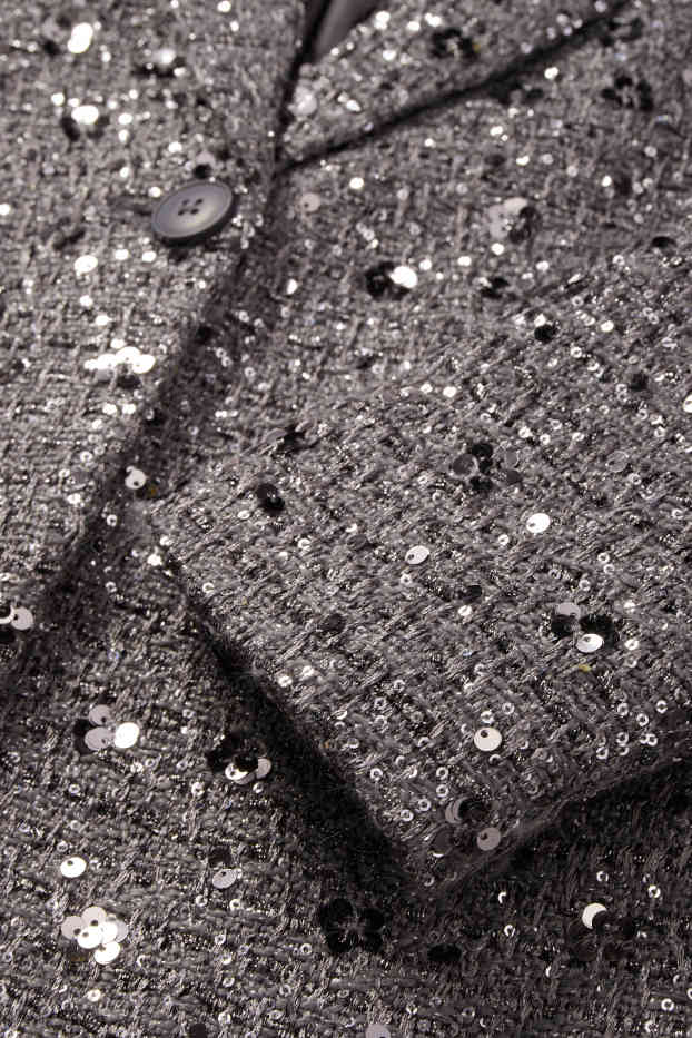 Dona - Blazer de bucle - regular fit - efecte brillant - platejat