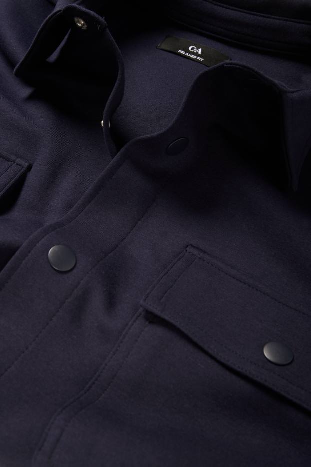 Hommes - Veste-chemise - relaxed fit - col kent - bleu foncé