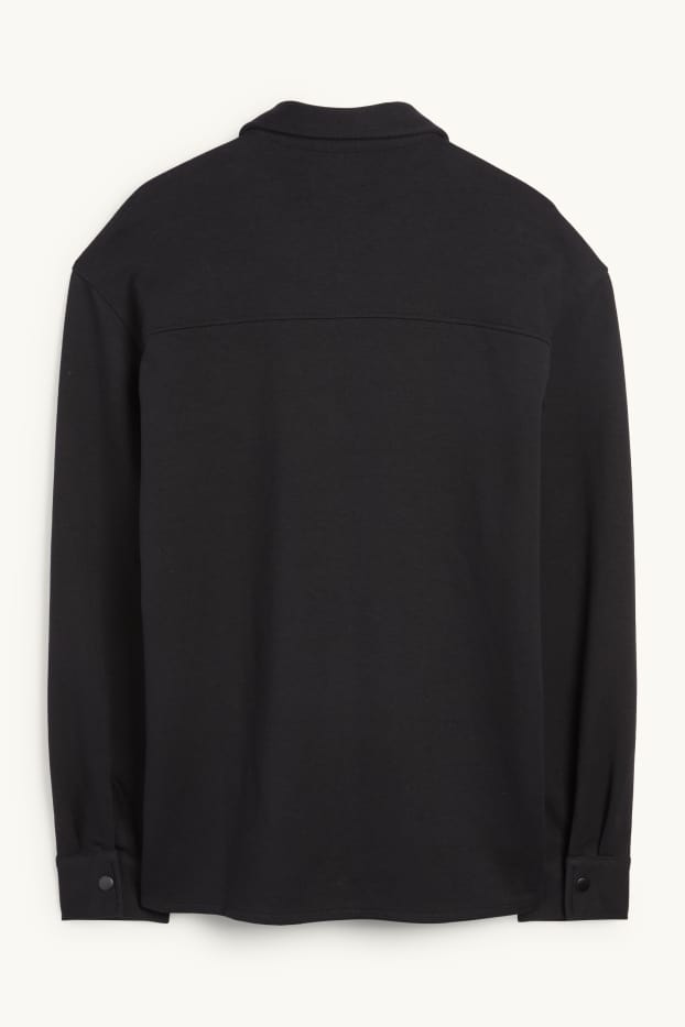 Hommes - Veste-chemise - relaxed fit - col kent - noir