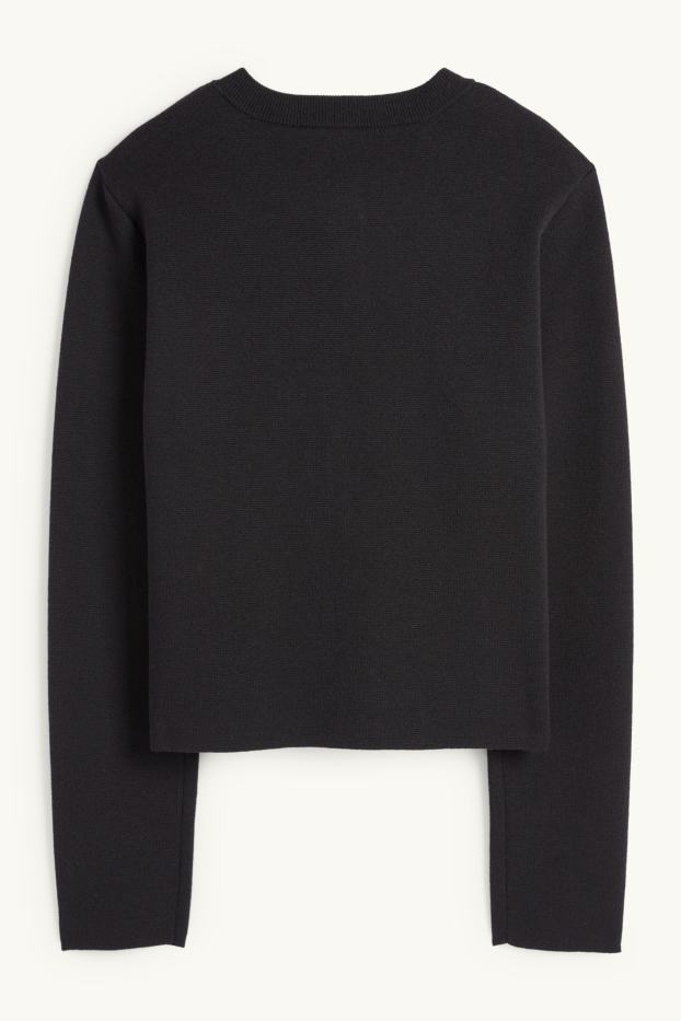 Femei - Cardigan tricotat - negru